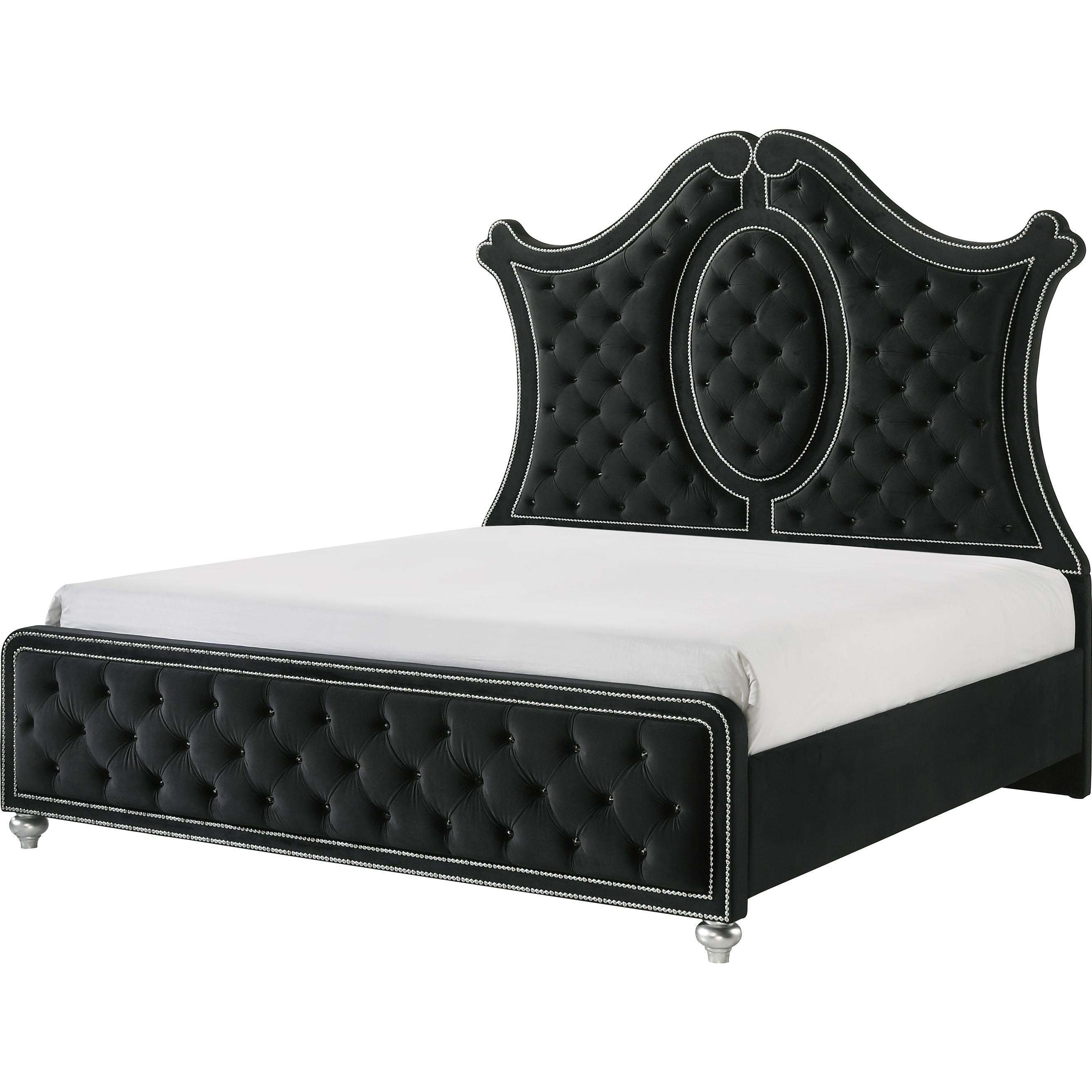 Crown Mark Cameo B2180-Q Queen Bed - Black IMAGE 1